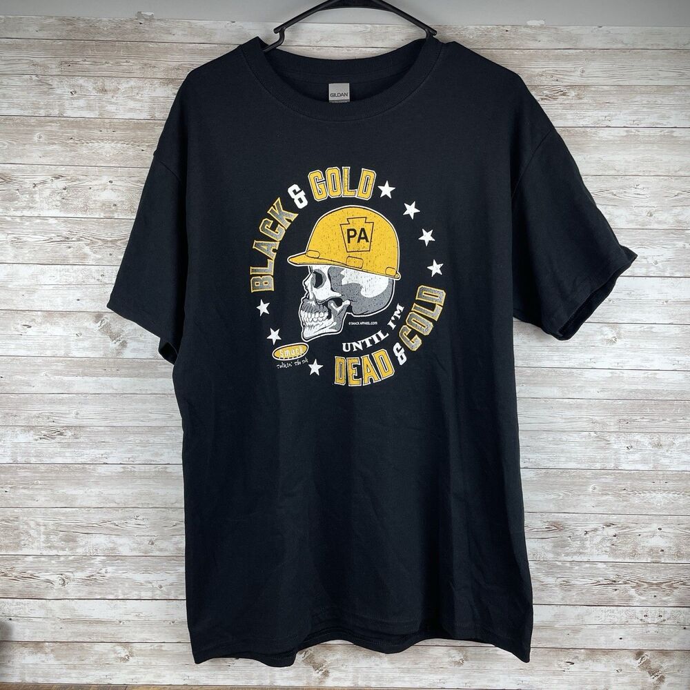 Pittsburgh Steelers Black & Gold T-Shirt Until I’m Dead & Cold Smack Sz Large